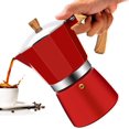 thumbnail image 1 of Cafetera de Espresso 12 Taza Aluminio Moka Pot Clásica para Estufa 600ml 20oz Percoladora Mocha Café Greca Preparación Italiano y Cubano Red Cup, 1 of 8