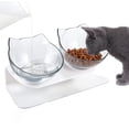 thumbnail image 1 of Comedero doble elevado para gatos, comedero inclinado 15° para gatos y perros, comedero antivómito para mascotas, comedero para mascotas con protección para el cuello., 1 of 5