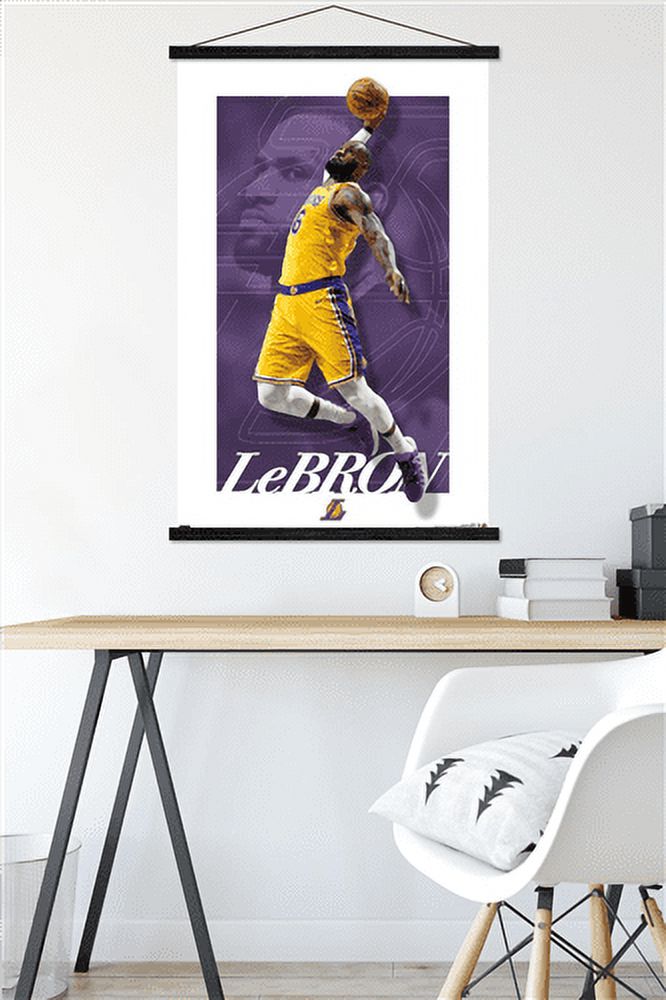 NBA Los Angeles Lakers - LeBron James 21 Wall Poster with Magnetic Frame, 22.375" x 34"