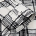 thumbnail image 6 of Mens Plaid Shirt Slim Fit Pocket Shirt Long Sleeve Button Turn Down Collar Casual Spring Shirt White M, 6 of 6