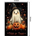 thumbnail image 5 of Halloween Ghost Garden Flag 12x18 Inch Fall Autumn Floral Pumpkin Thanksgiving Holiday Outside Decorations Burlap Yard Flags, 5 of 6