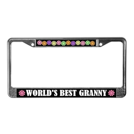 CafePress - Worlds Best Granny - Chrome License Plate Frame, License Tag