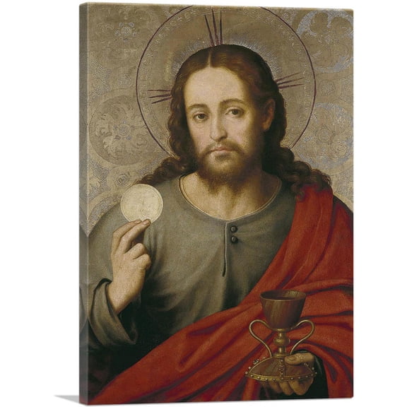 ARTCANVAS Christ With The Host Canvas Art Print by Juan de Juanes - Size: 12" x 8" (0.75" Deep)
