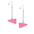 thumbnail image 2 of Delight Jewelry Acrylic 1.25" Hot Pink Megaphone - Silver-tone Long Sparkle Dangle French Earrings, 2 of 4