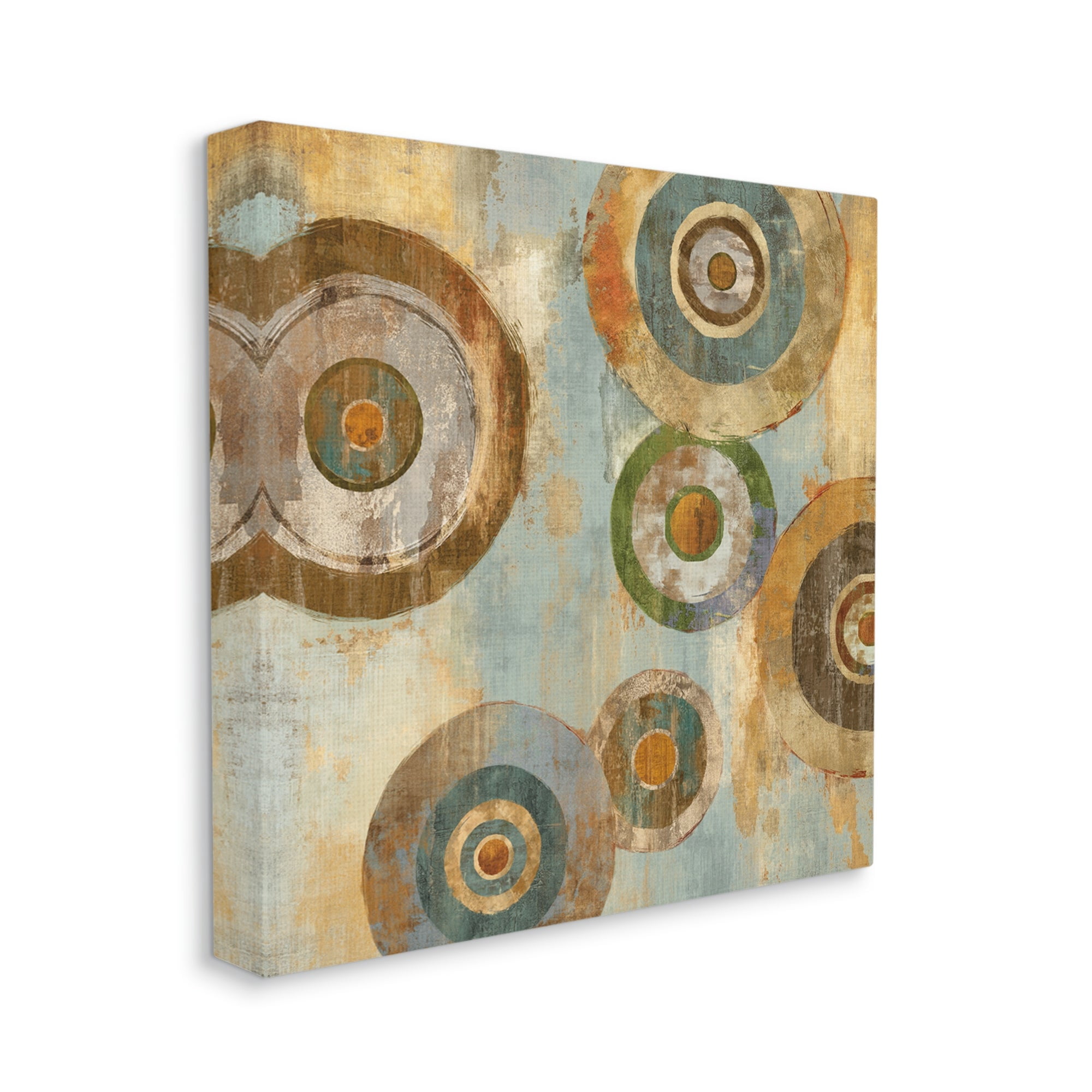 Stupell Industries Abstract Layered Circles Industrial Rust Tones Geometric Shapes, 17 x 17,Design by Cam Richards