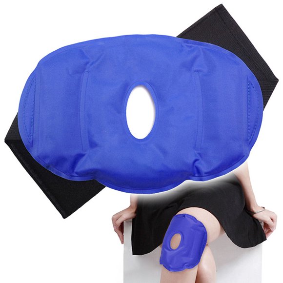 Gel Knee Ice Pack Bag Hot or Cold Packs Knee Wrap Comfort Cold Pack with Elastic Strap