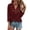 *Red, variant on ClodeEU Women's Striped Henley Neck 3/4 Sleeve T Shirt ,Button Down V-Neck Top, Basic Ladies Loose Fit Tee Black,Womens Plus S