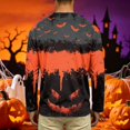 thumbnail image 5 of Halloween Shirts for Men Pumpkin Skeleton Loose Fit Crew Neck Fashion Costumes Ghost Print Graphic Long Sleeve Casual Fall Shirt 3XL, 5 of 5