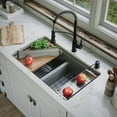 thumbnail image 3 of Karran Usa QUWS-880-BI 32-1/2" Undermount Double Basin Quartz Composite Kitchen Sink -, 3 of 7