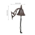 thumbnail image 4 of CIMAXIC Rustic Dark Brown Iron Wall Hanging Bell Shaking Doorbell for Garden Decor, 4 of 7
