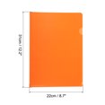 thumbnail image 2 of Uxcell A4 Plastic Clear Document Pouch L Type Folders, Orange 12 Pack, 2 of 6