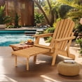 thumbnail image 6 of ALvantor Oversize Adirondack Chair with Footrest Outdoor Wood Folding Adirondack Chair with Pre-Assembled BackRest & SeatBoard for Patio Garden Backyard Brown, 6 of 8