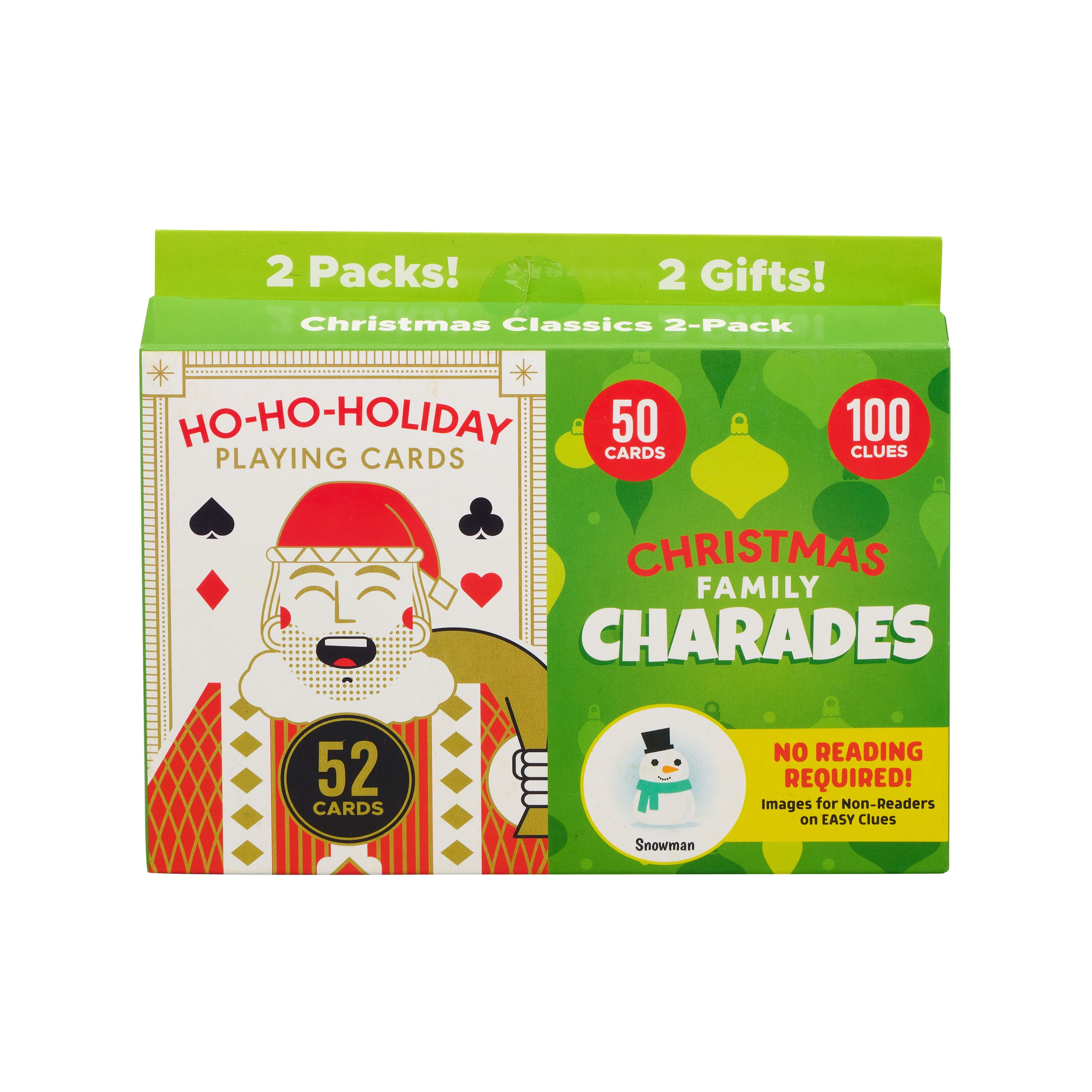 Chuckle & Roar HO HO Holiday Playing Cards & Christmas Family Charades Game Pack by Buffalo Games
