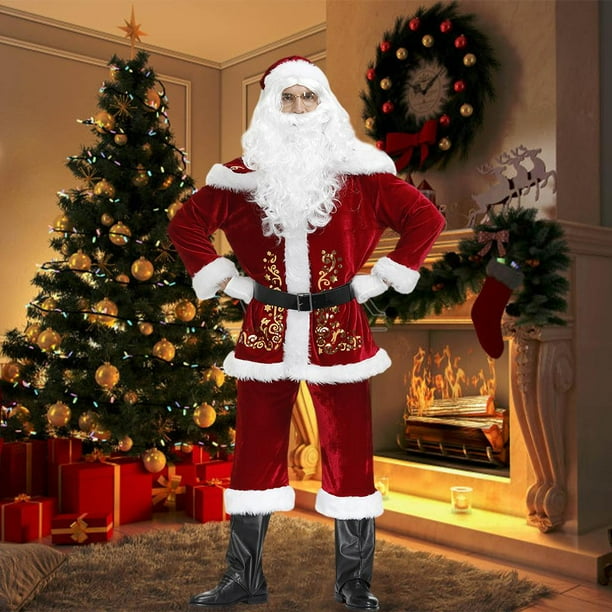 Disfraz de Papa Noel chaqueta de Navidad disfraces ropa de lujo de alta para adultos SG Zulema Traje de Santa Claus Walmart en linea