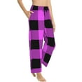 thumbnail image 2 of Kll Womens Purple Black Buffalo Plaid Print Pajama Pants Soft Pajama Bottoms For Women Cozy Lounge Pants, 2 of 9