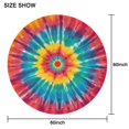 thumbnail image 6 of Colorful Tie Dye Mandala Pattern Round Tablecloth 60"x60",Wrinkle Wipeable Table Cloth for Kitchen Dining Room Picnic Patio Party, 6 of 6