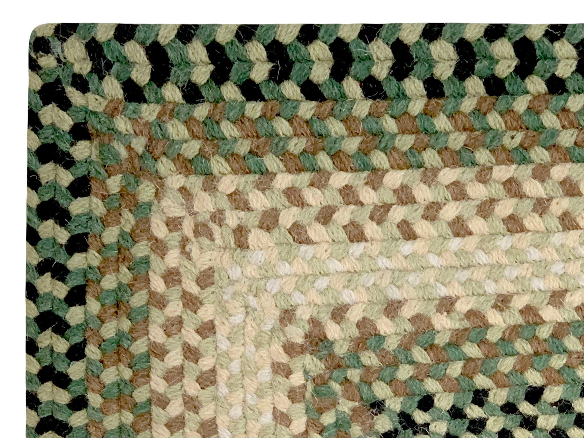 Better Trends Oval Braided Rug 66"x 102" 100% Wool Mat for Indoor Use, Area Rug for Bedroom Woodbridge Collection - (Green)
