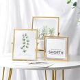thumbnail image 1 of Set of 3 Glass Photo Frame Collection Simple Metal Geometric Picture Frame with Glass Cover Includes 4"" x 4"", 4"" x 6"", 5"" x 7"", 1 of 5