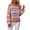 Orange, variant on VERUGU Sweaters for Women Fall Winter Loose Warm Fashion Casual Patchwork Stripe Printing Long Sleeve Round Neck Sweater Orange XL