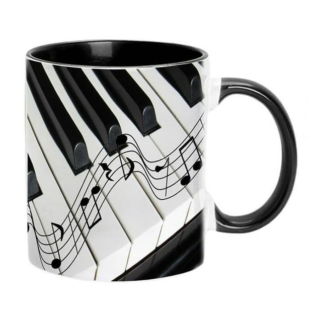 asddcavvf Ceramic Coffee Mug Funny Music Note Coffee Mug | Guitars Piano Violin Musician Coffee Mug Musical Notes Design Guitar Coffee Cup for Musical Acrylic Tumbler Set Cow Kitchen Cups Clear Glass