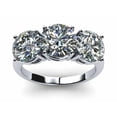 thumbnail image 2 of HeartsAndYou 3ct Round Cut Moissanite Three Stone Engagement Ring for Women 18k White Gold over Silver Stylish, 2 of 8