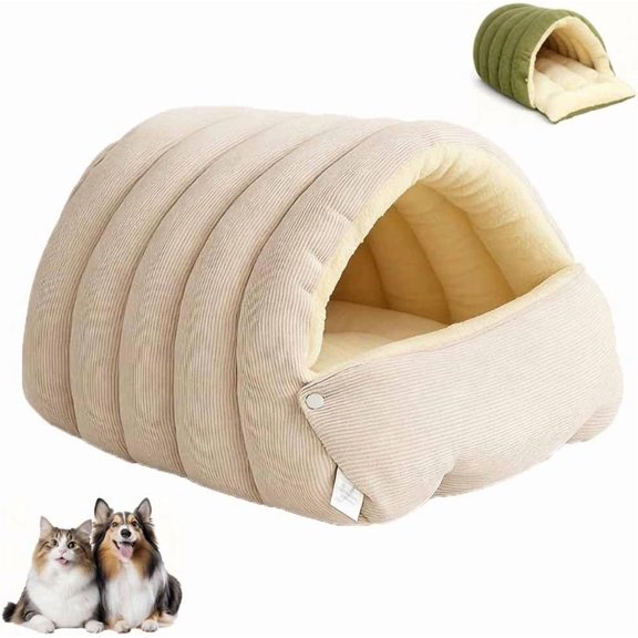 Cozy Monster Cat Bed, Pet Cave for Indoor Cats, Washable Fluffy Dog BEF, Soft and Warm Cats House Tent Bed, Calming Plush Anti-Anxiety Cuddler Beds with Removable Cushioned