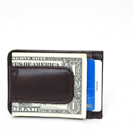 Mens Leather Money Clip Slim Front Pocket Wallet Magnetic ID Credit Card Holder | Walmart Canada