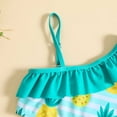 thumbnail image 4 of Girl Swimsuit Size 6 One Shoulder Prints Swimsuits Kids Two Piece Bathing Suits Ruffle Beach Swimwear,Mint Green,4-5 Years, 4 of 5