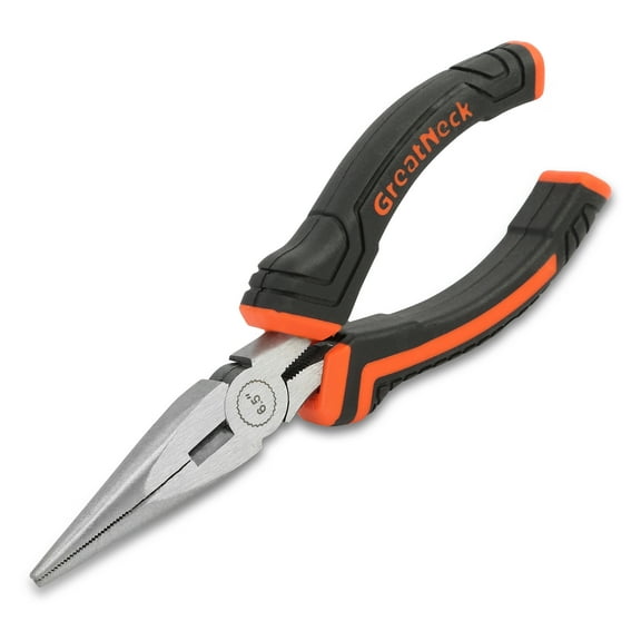 GreatNeck Long Nose Pliers, Steel, 6.5 inch
