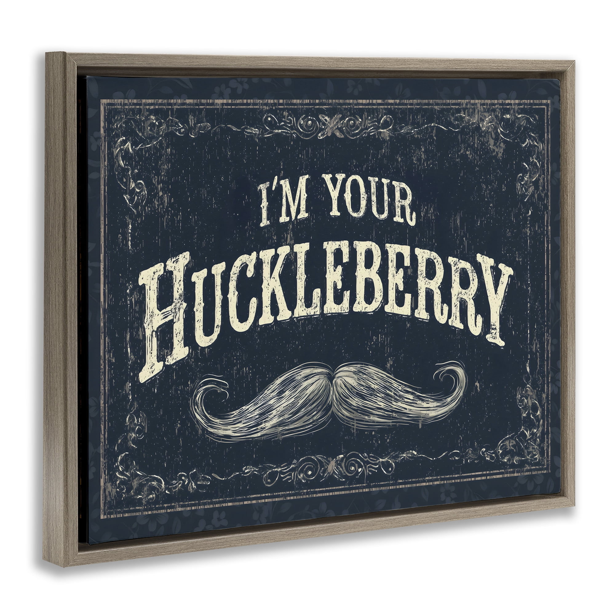 Stupell Industries I'm Your Huckleberry Brown Framed Floater Canvas Wall Art, design by Arlington Prints