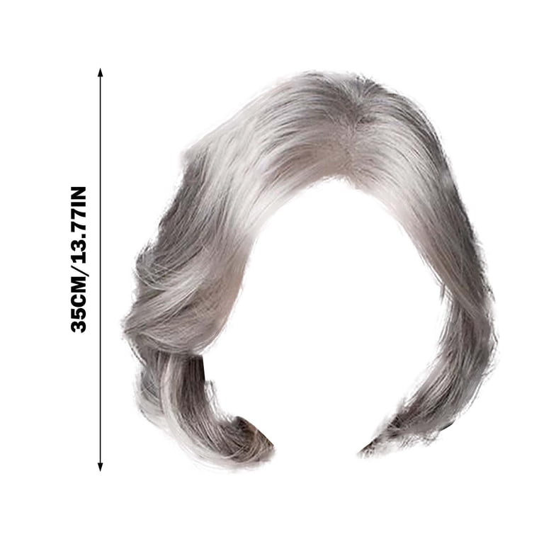 White Female Short Grey Bob Wig Lace Title Synthetic Silver 