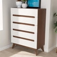 thumbnail image 2 of Baxton Studio Calypso 5 Drawer Chest in White and Walnut, 2 of 8