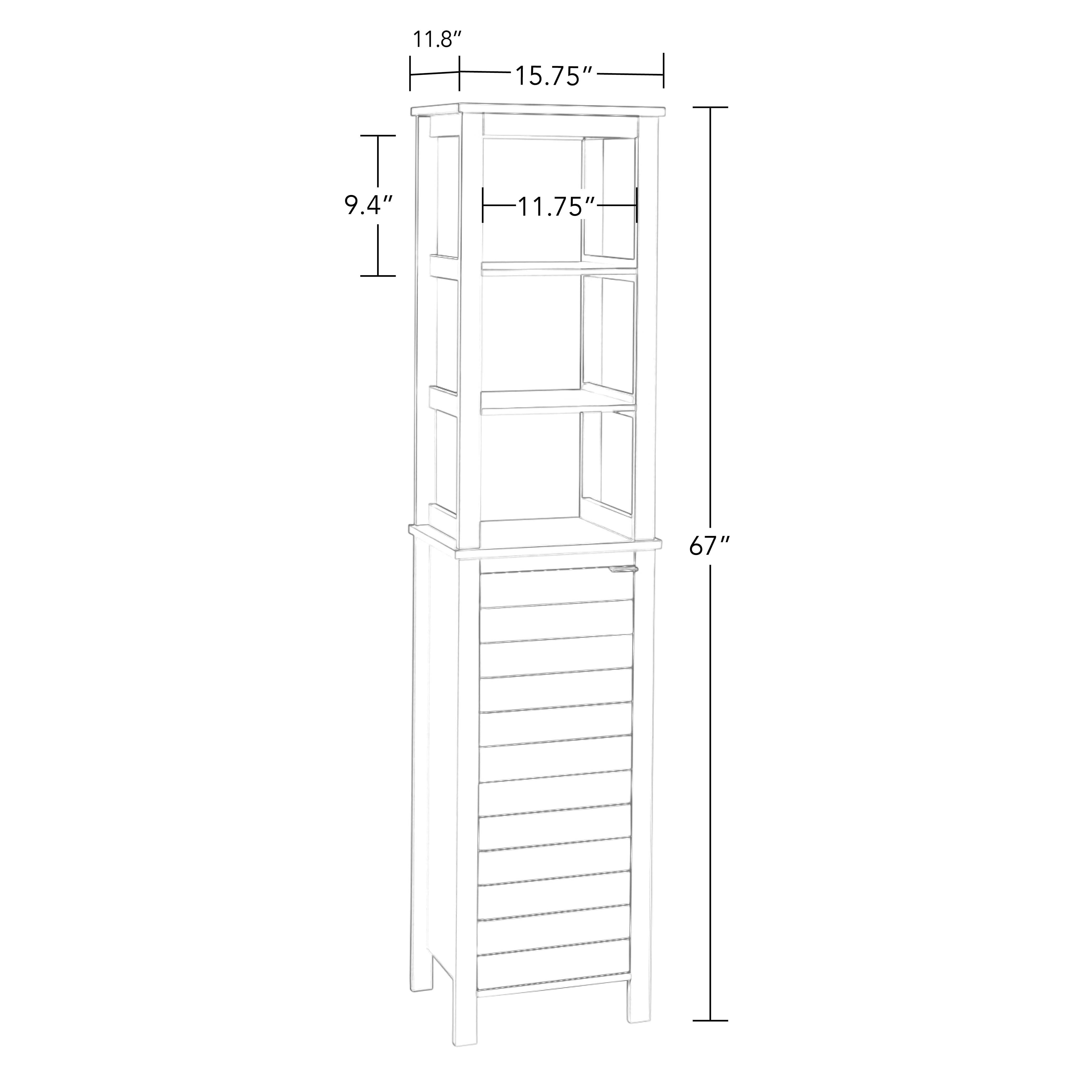 RiverRidge Madison Tall Bathroom Storage Linen Cabinet Organizer with Door - White