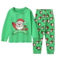 thumbnail image 1 of Conjunto de ropa de dormir con dibujos animados de Papá Noel para niños y niñas, camiseta de manga larga para bebés, Tops y pantalones, 2 piezas, para el hogar, 1 of 4