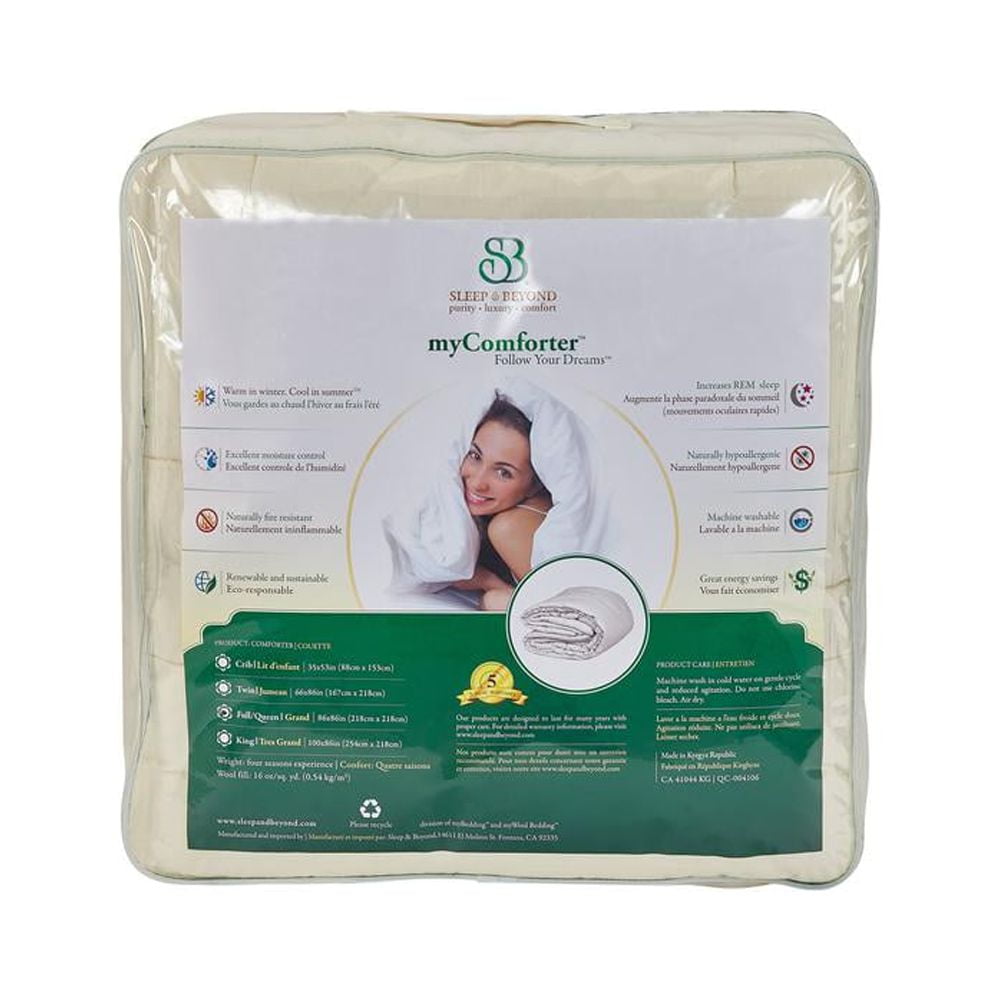 myComforter®, 100% Washable Wool Comforter, Twin 68x86"