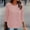 Pink, variant on AXXD Black Basic Ladies Tops And Blouses Summer 2024 Loose Trendy Button V-Neck Long Sleeve Casual T-shirt Top Solid Blouse