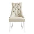 thumbnail image 4 of HomeRoots  Tufted Upholstered Linen Dining Side Chairs, Cream & Clear - Set of 2, 4 of 10