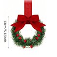 thumbnail image 2 of Yucurem 5.1 Inch Mini Christmas Cabinet Wreath, 12PCS Small Christmas Kitchen Wreaths with Bow Ribbon for Xmas Window Door Chair Fireplace Table Centerpiece Indoor Outdoor Decor, 2 of 7