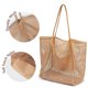 thumbnail image 1 of Bolso de mano de malla, bolso de playa, bolsos de mano extragrandes para mujer con bolsillo con cremallera, bolso de hombro, bolsos de playa de verano, Banban reutilizable LingWen 8390612198670, 1 of 1