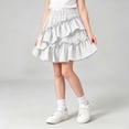 thumbnail image 2 of Girls Ruffle Tiered Skorts - Elastic Waist Flowy Skirt with Shorts - Lightweight Comfy Versatile Daily Short Skirts,7-8 Years, 2 of 8