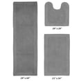 thumbnail image 3 of Better Trends 3 Piece Premium Bathroom Rug Set 100% Cotton Soft Tufted Bath Mat Water absorbent Reversible U shape Toilet Bath Rug Perfect for Bathroom, Shower and Bathtub Use, Gray - Edge Collection, 3 of 5