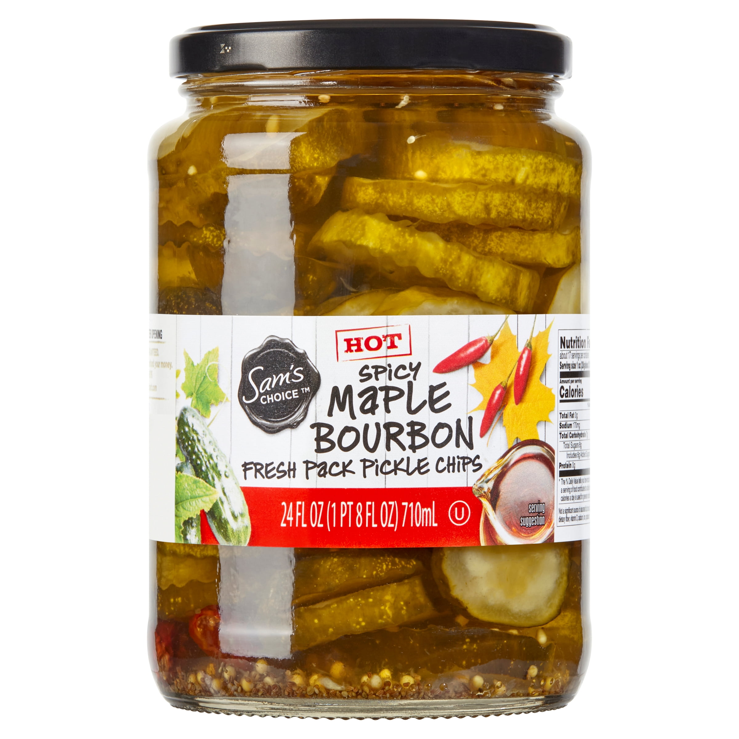 Sam's Choice Hot Spicy Maple Bourbon Fresh Pack Pickle Chips, 24 fl oz
