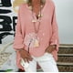thumbnail image 2 of Blusa tipo camisa HUOGUO, talla grande, estampado floral, cuello en V, para mujer, 2 of 3