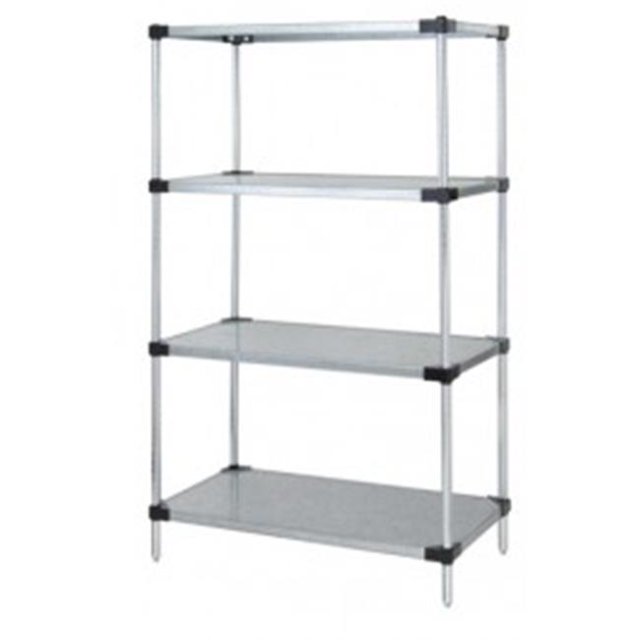 Unité d'Étagères Pleines en Acier Galvanisé à 4 Tablettes - 14 x 36 x 86 Po