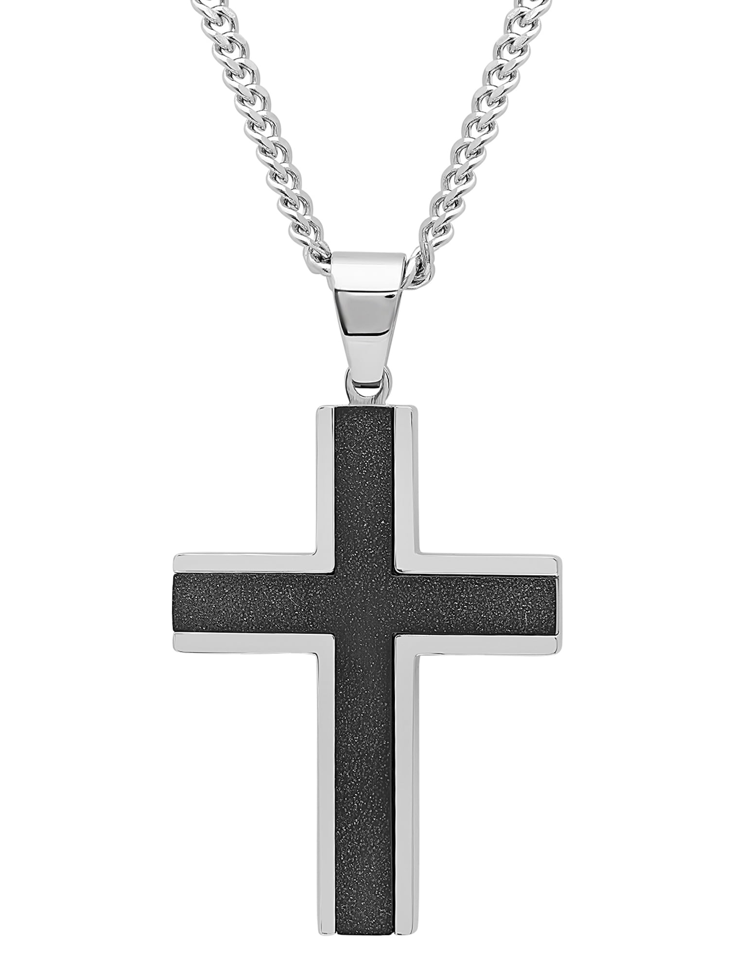 Cross Leather Necklace for Men Women Pendant Necklaces Fashion Jewelry Textured 