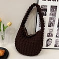 thumbnail image 1 of Bolso De Hombro Bolso De Mujer 2023 Bolso Plisado Hobo Suave Acolchado Puff Niñas Monedero (Café), 1 of 8