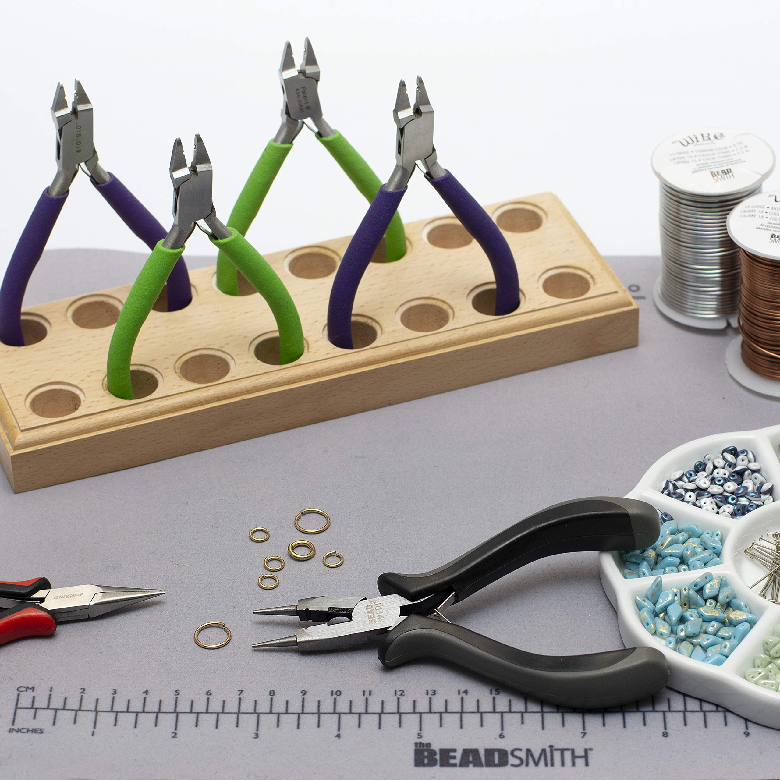 The Beadsmith 4-in-1 Ergonomic Pliers - All-Purpose Jewelry Making Tool w/Comfort Grip, 5.25”, Create Loops, Cut and Flatten Wire, Close Jump Rings