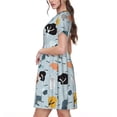 thumbnail image 2 of Easygdp Elephant Tree para Vestido Transpirable de Mujer, Vestido Suelto de Manga Corta con Pliegues y Bolsillos para el Verano, 2 of 6