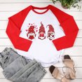 thumbnail image 6 of Honeeladyy Sales Valentine's Day Tops for Women Long Sleeve Shirts Heart Gnome Printed Crewneck Pullover Sweatshirt Raglan Casual Tunic Tops, 6 of 7