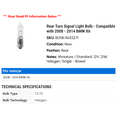 thumbnail image 2 of Rear Turn Signal Light Bulb - Compatible with 2008 - 2014 BMW X6 2009 2010 2011 2012 2013, 2 of 2